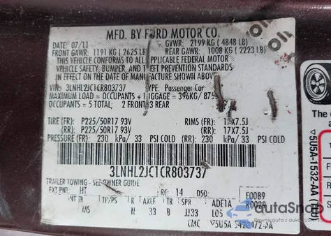 2012 Lincoln Mkz z USA, uszkodzony, nr VIN 3LNHL2JC1CR803737